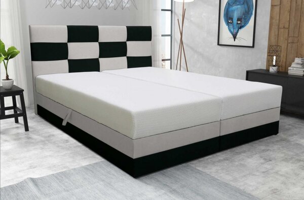 Designová postel MARLEN 180x200, černá + béžová