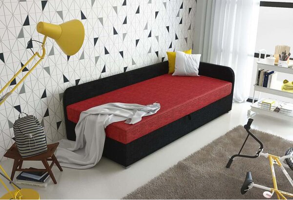 Čalouněná postel VALESKA 90x200, černá + červená