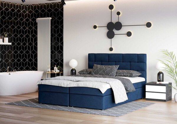 Designová postel WALLY 160x200, modrá