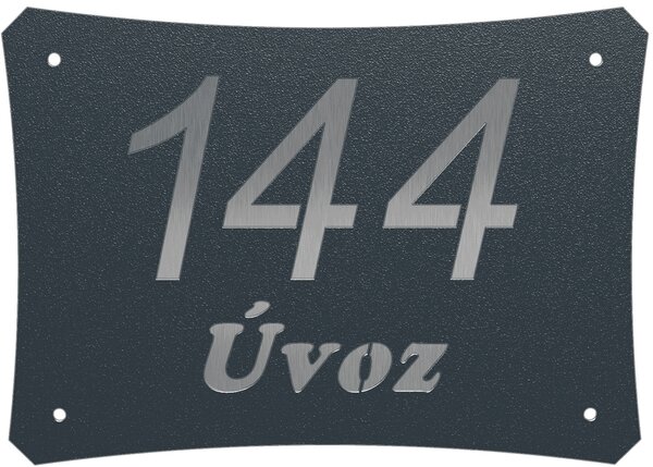 Domovní číslo tabulka lakovaná 1 Odstín: RAL 7016 - Antracit