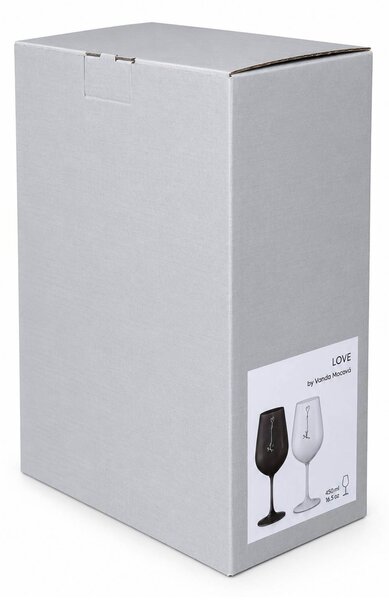 Crystalex Sklenice Love Black and White 550 ml 2 ks