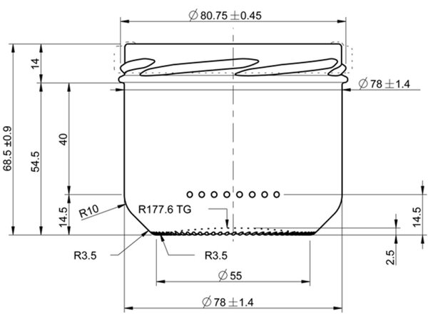 Zavařovací sklenice 262 ml VERRINE STURZ / ROVNÁ čirá - TO 82 Počet kusů v balení: 1