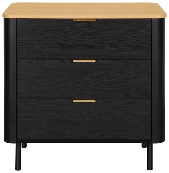 KOMODA, černá, barvy dubu, 73/75/40 cm Xora - Komody na nožičkách, Online Only