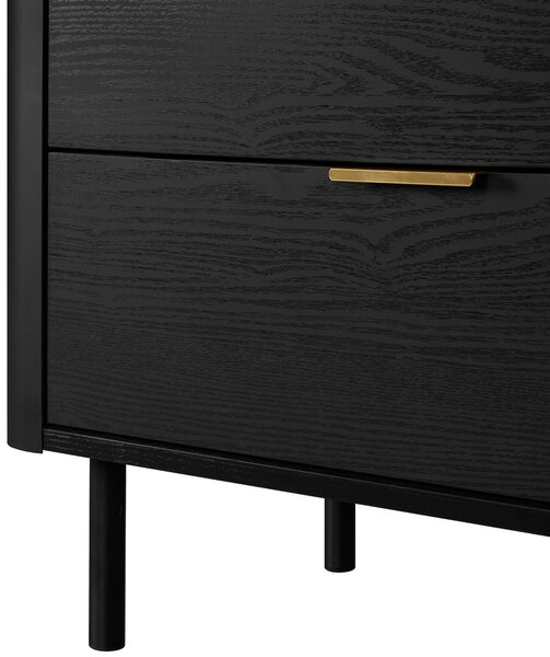 KOMODA, černá, barvy dubu, 73/75/40 cm Xora - Komody na nožičkách, Online Only