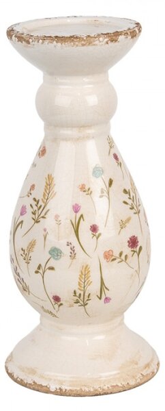 Keramický svícen s kvítky Floral Cartoon – 14x32 cm
