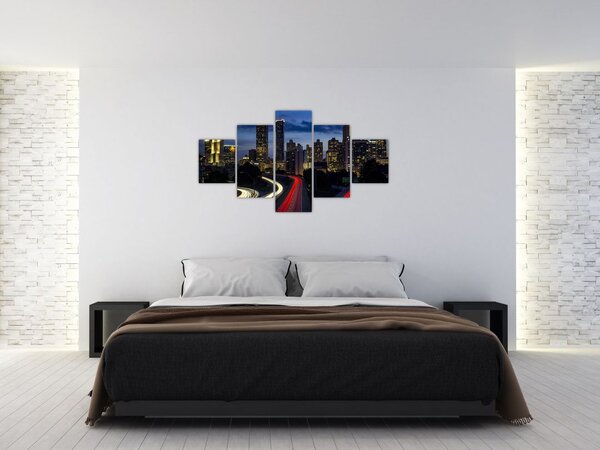 Obraz nočního města (125x70 cm)