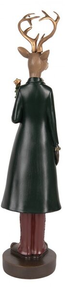 Vánoční dekorace figurka jelení muž se stromečkem - 9*9*37 cm - Clayre & Eef