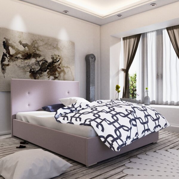 Manželská postel 140x200 FLEK 3 - růžová