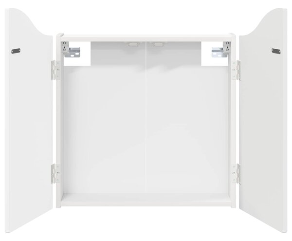 Skříň na terče Bílá 56 x 12 x 63 cm Kompozitní dřevo