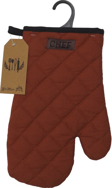 Kuchyňská chňapka bavlněná Chef - cihlově červená 18x28 cm