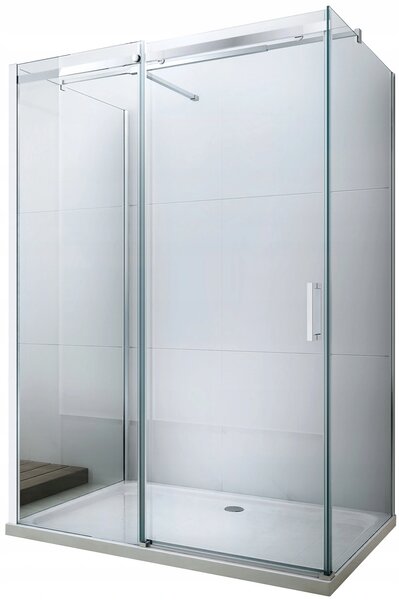 MEXEN - Omega sprchový kout, 3-stěnná, dveře posuvné, 100 x 80 cm, transparentní - chrom - 825-100-080-01-00-3S