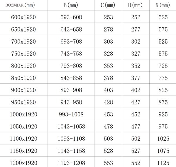 Mexen LIMA sprchové skládací dveře ke sprchovému koutu 60 cm, 856-060-000-01-00