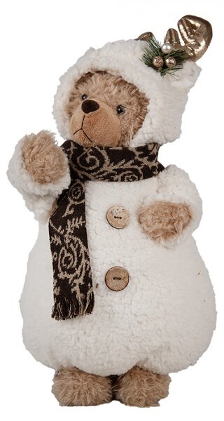 Vánoční dekorace stojící plyšový medvěd v oblečku Teddy Bear - 22*16*40 cm - Clayre & Eef