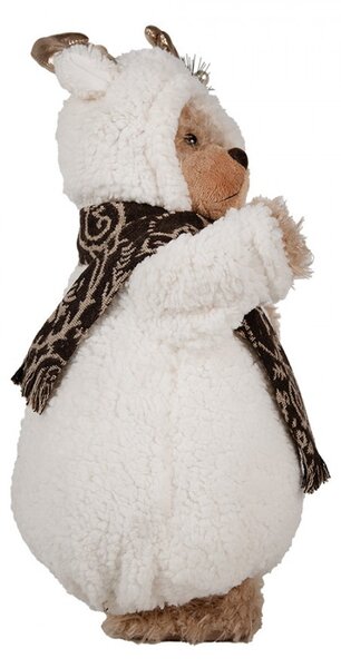 Vánoční dekorace stojící plyšový medvěd v oblečku Teddy Bear - 22*16*40 cm - Clayre & Eef