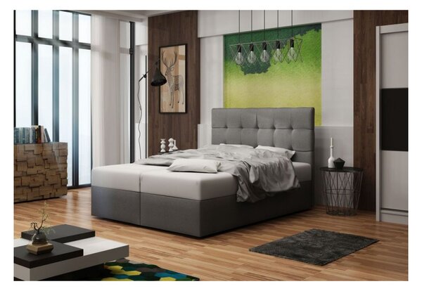 Čalouněná manželská postel DELILAH 2 140x200 - šedá