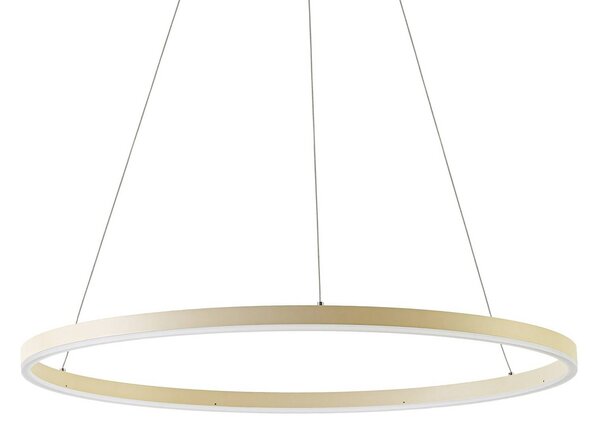 Arcchio Závěsné světlo Albiona, béžové, 1 kruh, Ø 80 cm, stmívatelný, Krémová / jantar, Kuchyň, kov, Moderní