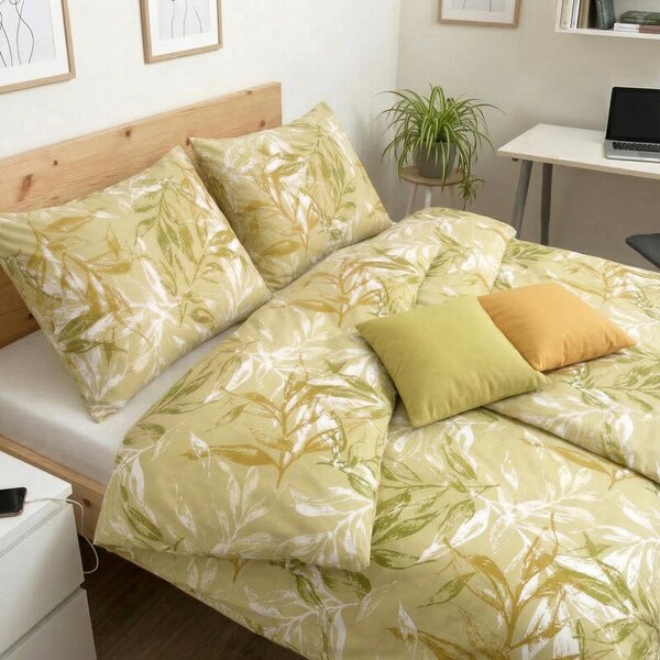 Povlečení SATÉN TENCEL DESIGN PLUS green zelinkavá 140 x 200/70 x 90 cm