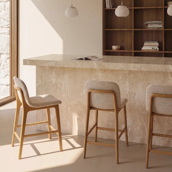 Kave Home Béžová barová židle Elnor 65 cm