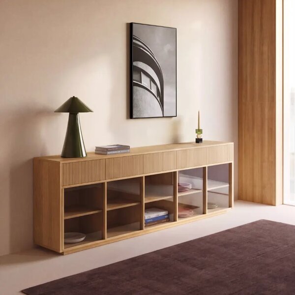 Kave Home Dubová komoda Helvine 243 x 40 cm
