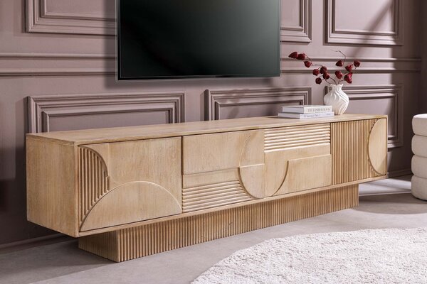 Televizní stolek ART DECO II NATURAL WHITE 200 CM masiv mango Nábytek | Obývací pokoj | Televizní stolky