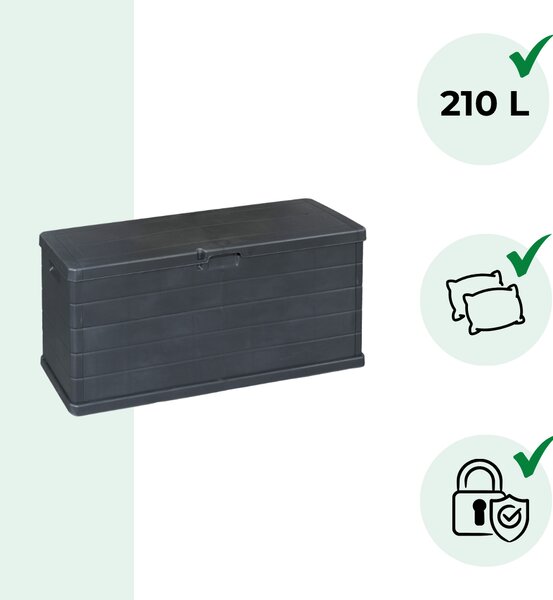 Úložný box OMEGA, 210L, 117x38x56cm, antracitová I.P.A.E-Progarden