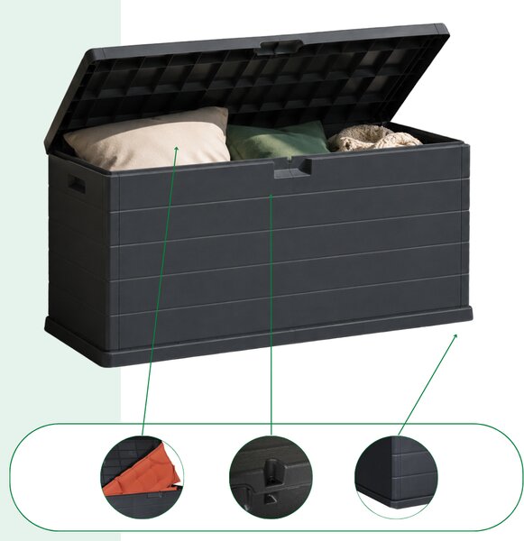 Úložný box OMEGA, 210L, 117x38x56cm, antracitová I.P.A.E-Progarden
