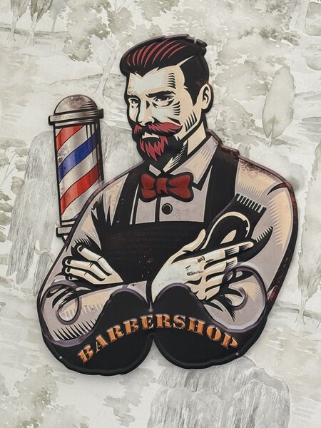Antic Line Plechová cedule BARBER SHOP