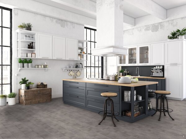 Tarkett, PVC podlaha - lino Duplex 1729, na míru, šíře 2m,4m, šedá, filc, chodba / předsíň