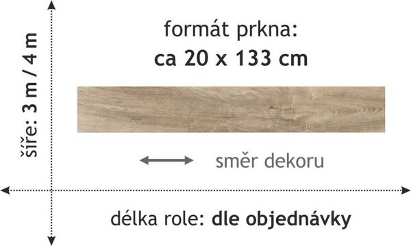 Tarkett, PVC podlaha - lino Duplex 1741, na míru, šíře 3m,4m, béžová, filc, chodba / předsíň