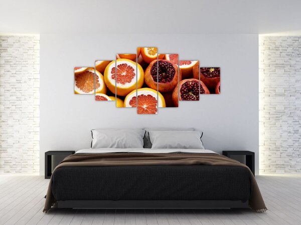Obraz pomerančů a granátových jablek (210x100 cm)