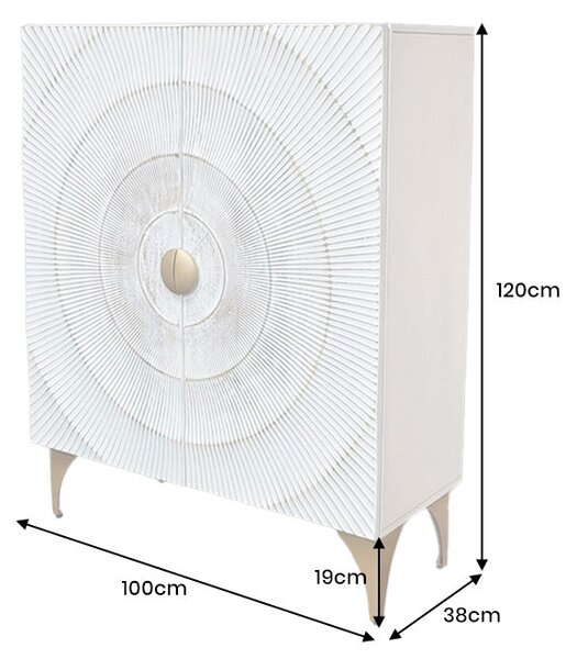 Vysoká komoda GOLDEN SUNSET 120 CM bílá masiv mango Nábytek | Úložné prostory | Komody | Vysoké