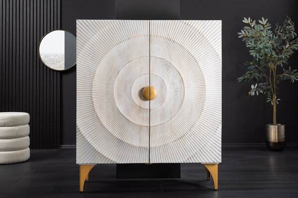 Vysoká komoda GOLDEN SUNSET 120 CM bílá masiv mango Nábytek | Úložné prostory | Komody | Vysoké
