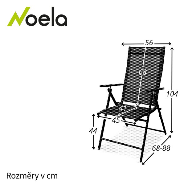 Noela Polohovací kovová židle Pia