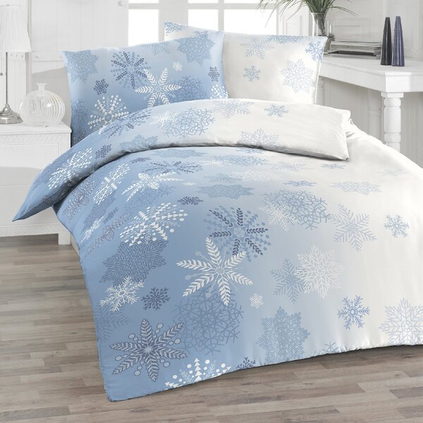 Florella Flanelové povlečení Eiskristall Blau Rozměr: 70x90 + 140x200 cm