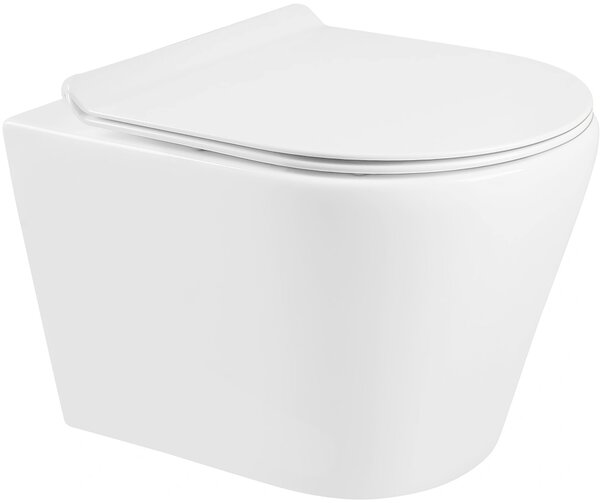 MEXEN - Rico WC mísa Rimless, WC sedátko se zpomalovacím mechanismem, Slim, duroplast - bílá - 30720100