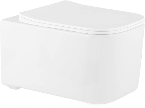 MEXEN - Elis WC mísa Rimless, WC sedátko se zpomalovacím mechanismem, Slim, duroplast - bílá - 30910600