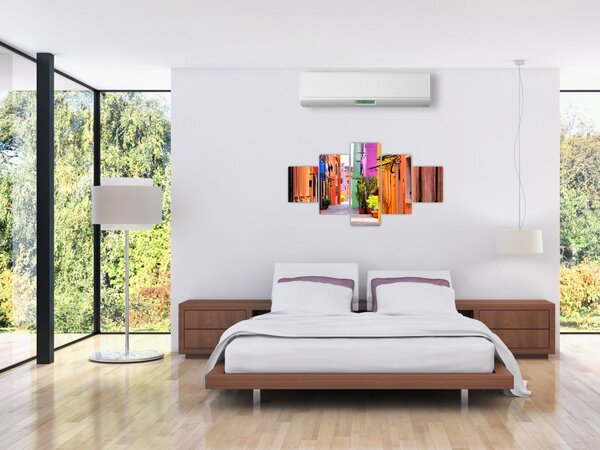 Obraz barevné italské uličky (125x70 cm)