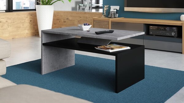 PRIMA beton / černá, konferenční stolek