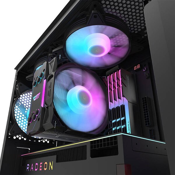Darkflash DK352 Plus počítačová skříň + 4× ventilátor