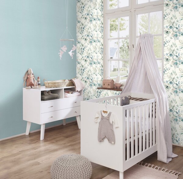 RASCH | Vliesová tapeta na zeď Kids World 2 300215 | 0,53 x 10,05 m | bílá, zelená