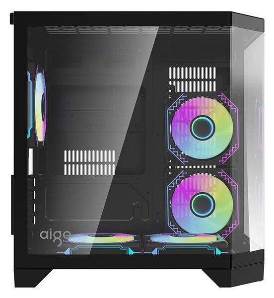 DarkFlash Počítačová skříň Darflash FT350 + 5 ventilátorů aRGB (černá)