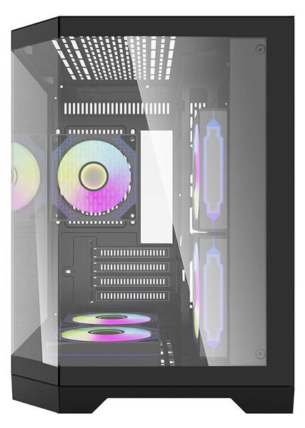 DarkFlash Počítačová skříň Darflash FT350 + 5 ventilátorů aRGB (černá)