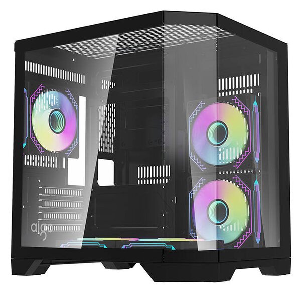DarkFlash Počítačová skříň Darflash FT350 + 5 ventilátorů aRGB (černá)