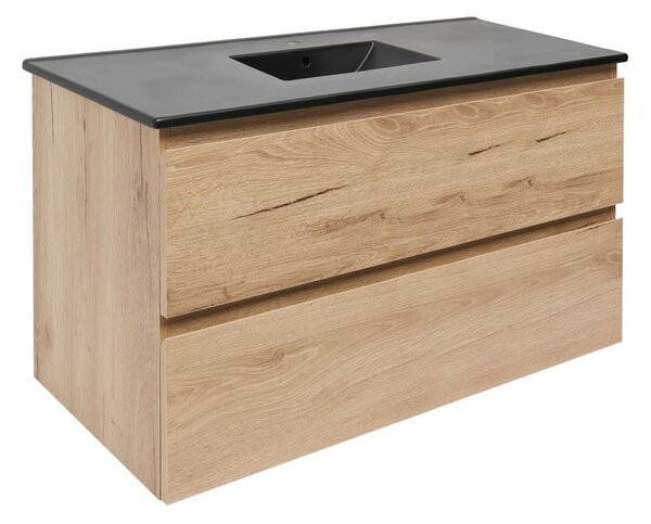 Koupelnová skříňka 2 zásuvková s umyvadlem SAT B-Way 99x50x45 cm dub mat BWAY2100OAKU4B