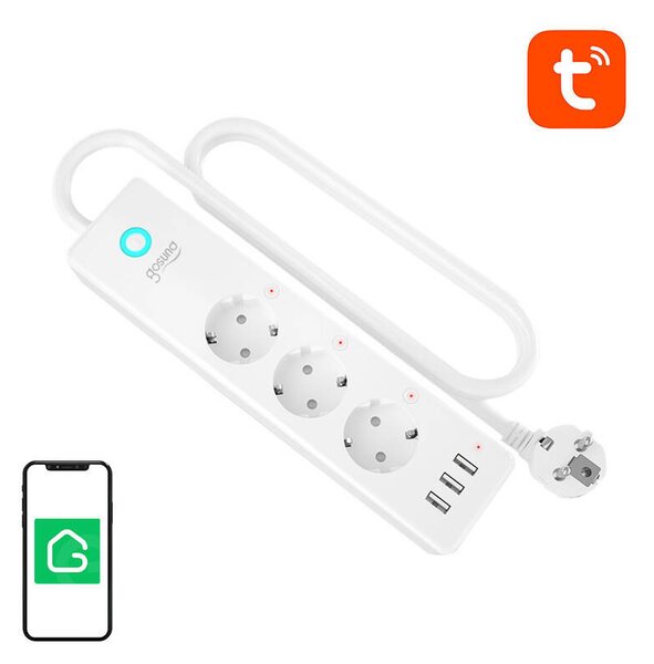 Gosund P1 PLUS chytrý WiFi výkon pásek (3x AC schuko, 3x USB-A) Tuya