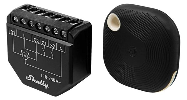 WiFi Shelly Shutter + BLU Button Tough 1 ovladač žaluzií/záclon