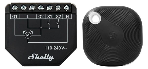 WiFi Shelly Shutter + BLU Button Tough 1 ovladač žaluzií/záclon
