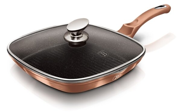 Pánev grilovací s mramorovým povrchem a poklicí 28 cm Rosegold Metallic Line
