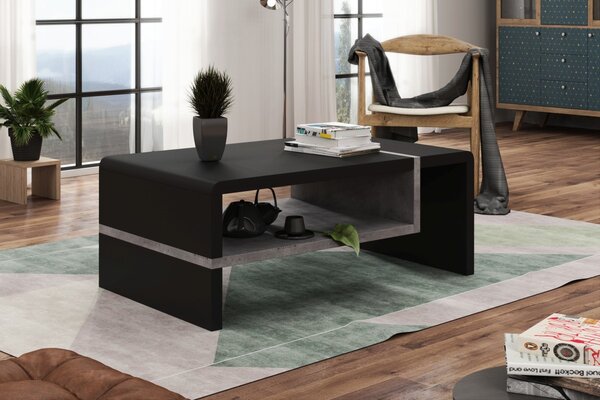 FOLK černý / beton, konferenční stolek, moderni
