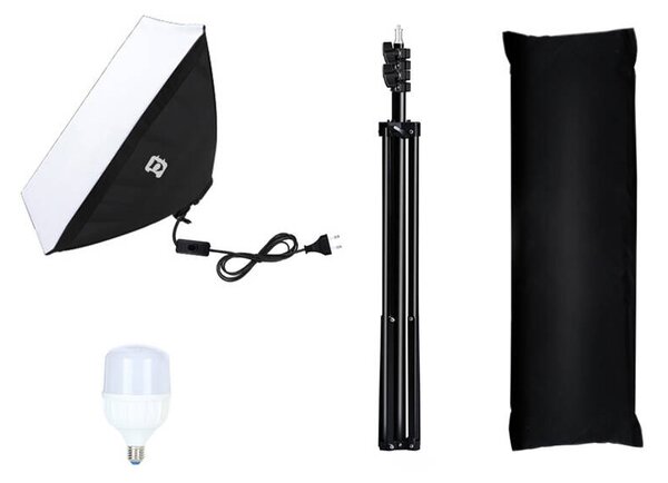 Studiová sada Puluz softbox 50x70cm, stativ, LED žárovka 1 ks PU5070EU